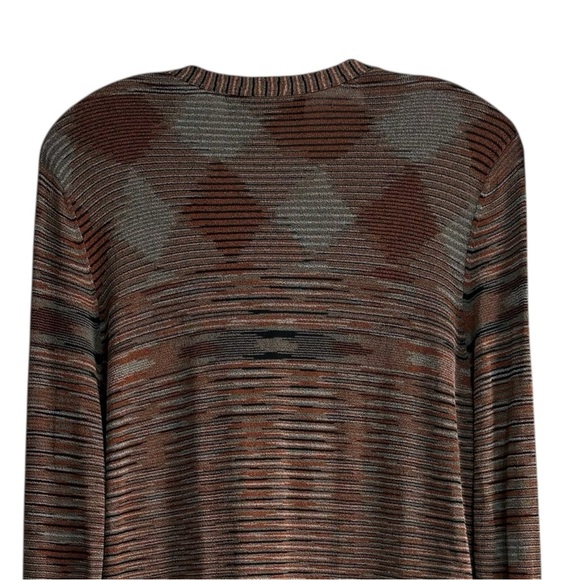 🌺JONES NEW YORK Brown Striped Long Cardigan Size PETITE LARGE -- Lightweight🌺 - Picture 5 of 6